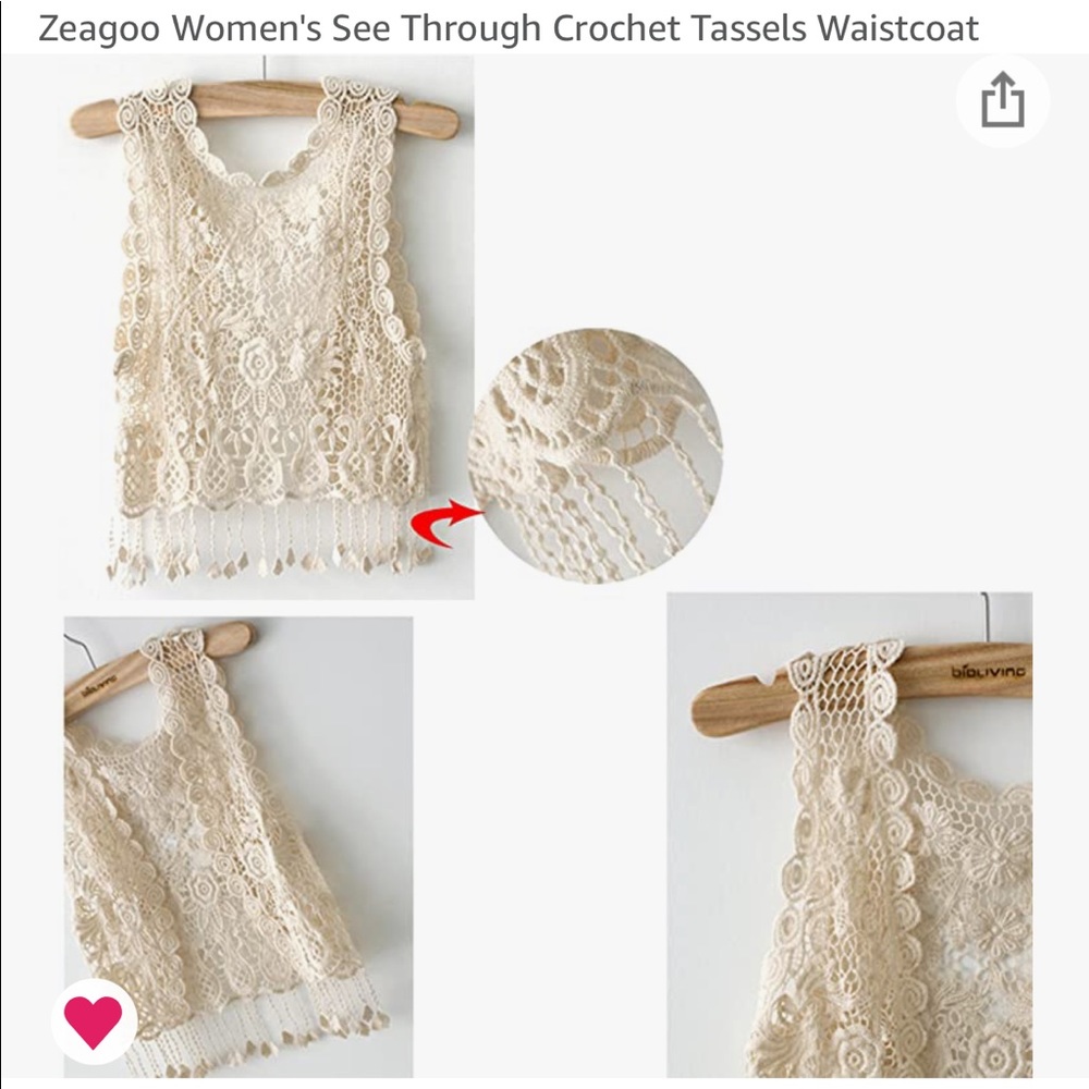 🌸Crochet Cropped Vest NWOT